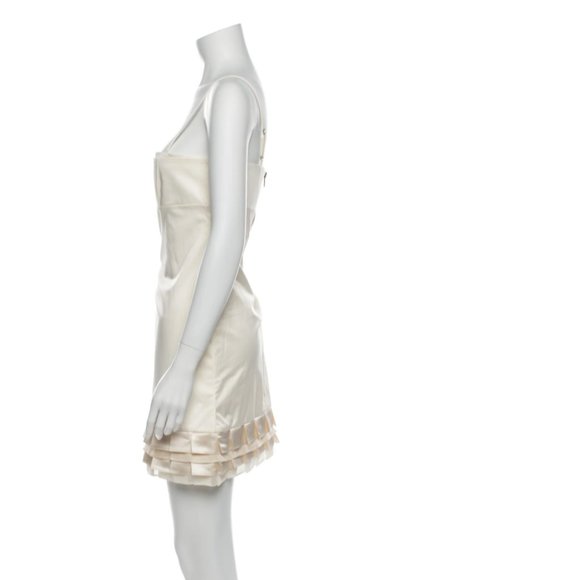 ALICE + OLIVIA White Square Neckline Mini Dress - Picture 2 of 6